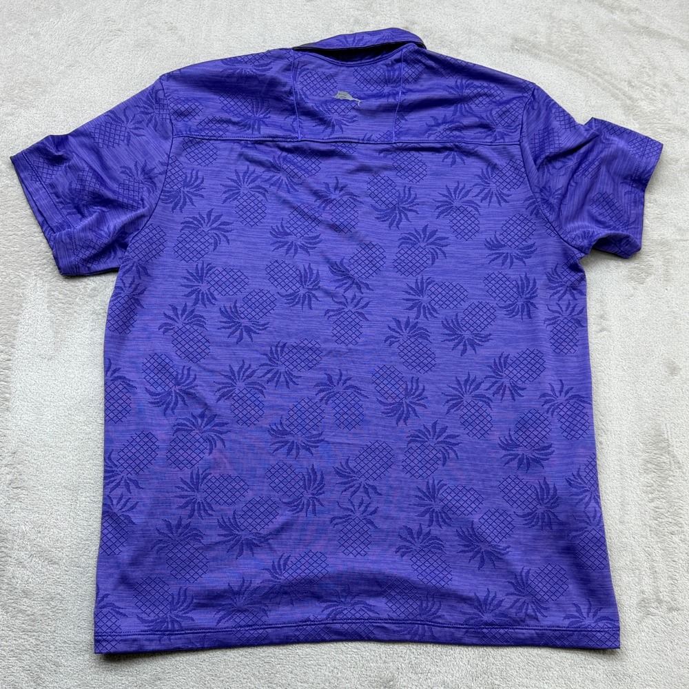 Tommy Bahama Polo Shirt Mens Small Purple Pineapple IslandZone Performance - Picture 5 of 9